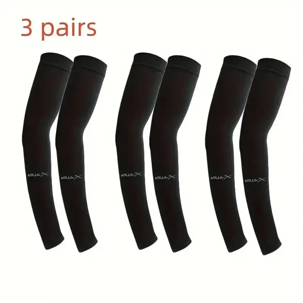 Cooling Arm Sun Sleeves 3 Pairs – Breathable UV Sun Protection for Hiking, Cycling & Fishing