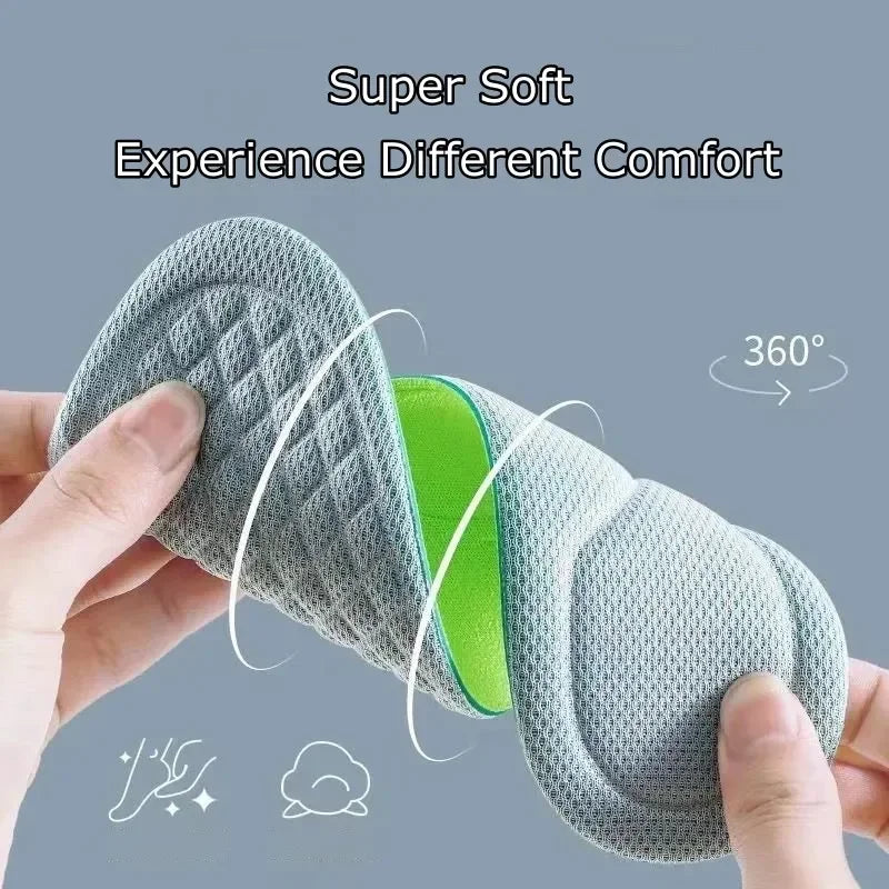 Summer Breathable Deodorant Sports Insoles – Sweat‑Absorbing, Shock‑Absorbing Shoe Inserts, Trim‑to‑Fit EU 35–46 (235–285 mm)