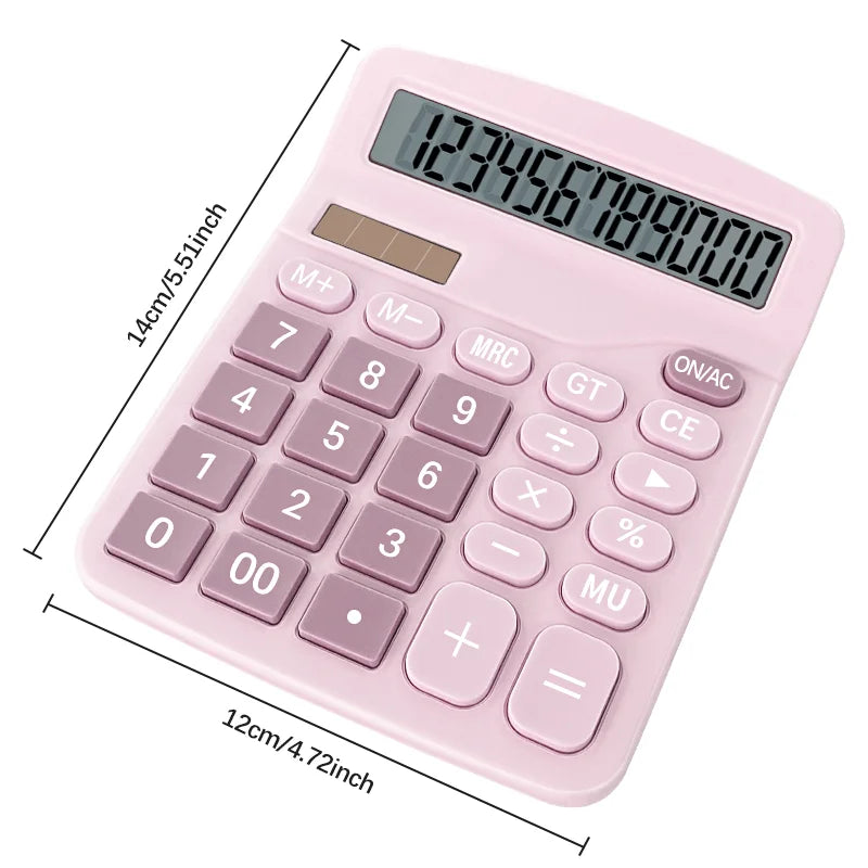 12-Digit Dual Power Solar and Battery Calculator, Large LCD Desktop for Home Office School Accounting