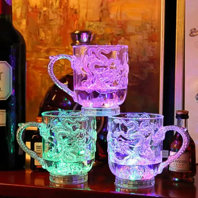 LED Color-Changing Dragon Glowing Cup Water-Activated Light-Up Bar Mug 285ml (9.6 fl oz)