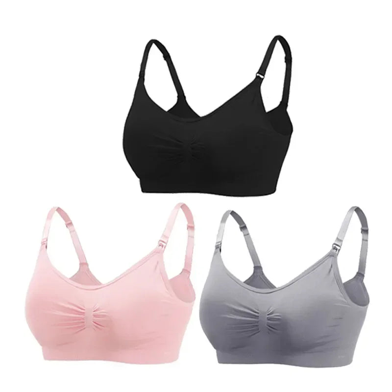 3-Pack Maternity Nursing Bras – Soft Wire-Free Breastfeeding Bra for Pregnancy & Nursing