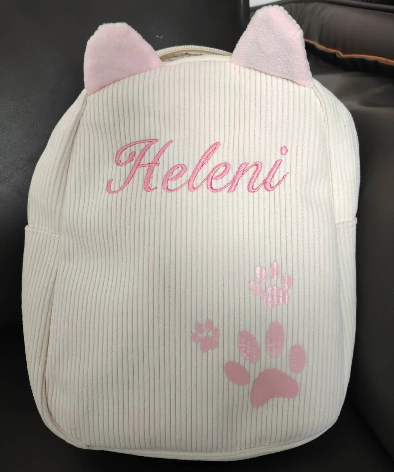 Personalized Toddler Backpack – Cartoon Bear Corduroy Plush with Embroidered Name, Large Capacity Kids Bag