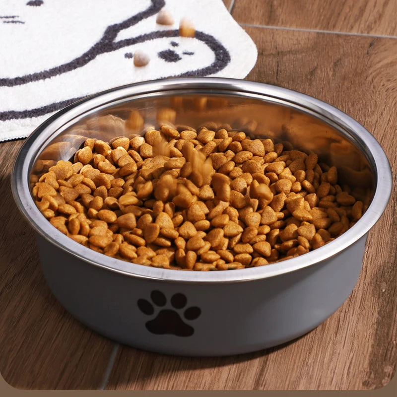Non-Slip Stainless Steel Pet Bowl for Small Dogs & Cats - Food-Grade Water & Feeding Bowl (Multiple Sizes)
