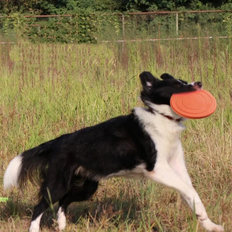 7-Color Silicone Flying Saucer Pet Toy - Chew-Resistant Flying Disc for Dogs & Cats, Interactive Puppy Training & Fetch