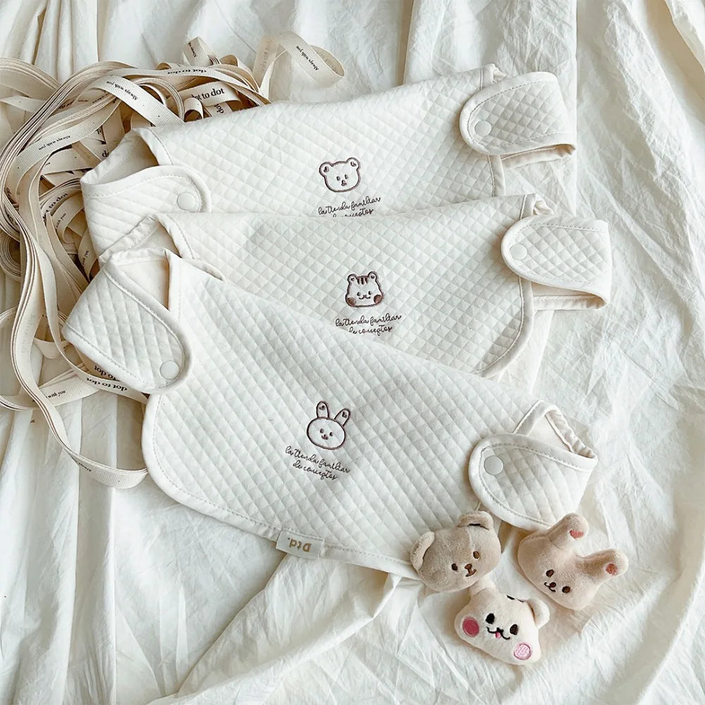 3-Pack Waterproof Muslin Cotton Baby Bibs & Burp Cloths Shoulder Pad Bite Cushion