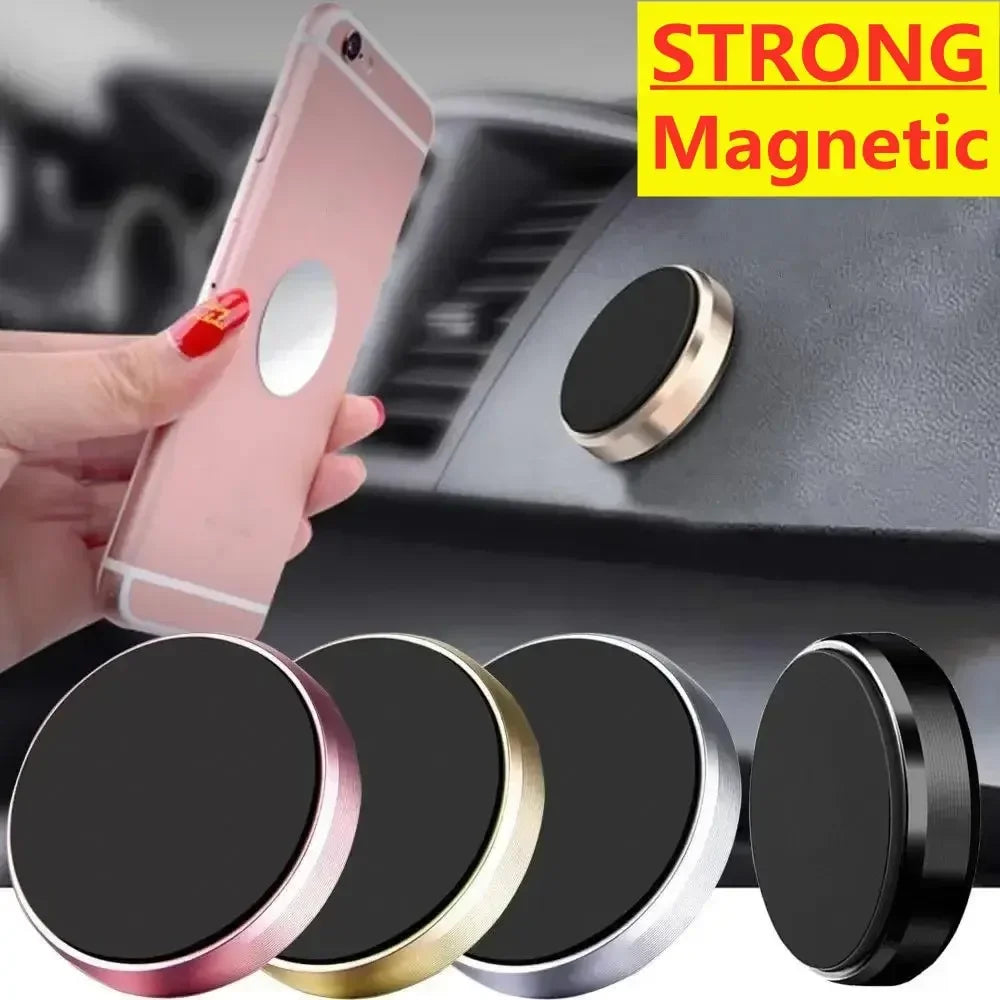 Universal Magnetic Car Phone Holder - Dashboard & Windshield Mount with Adhesive Base for iPhone Samsung Xiaomi Huawei GPS