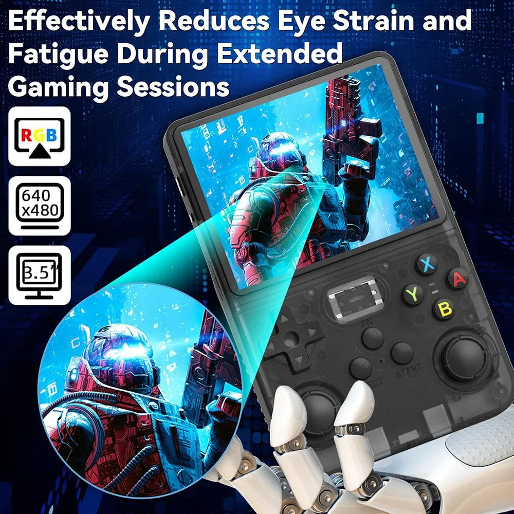 Classic Retro Handheld Game Console with ARKOS System — 3.5-Inch (8.9 cm) IPS, 15,000+ Games, 64-bit Linux, Portable Kids Gift