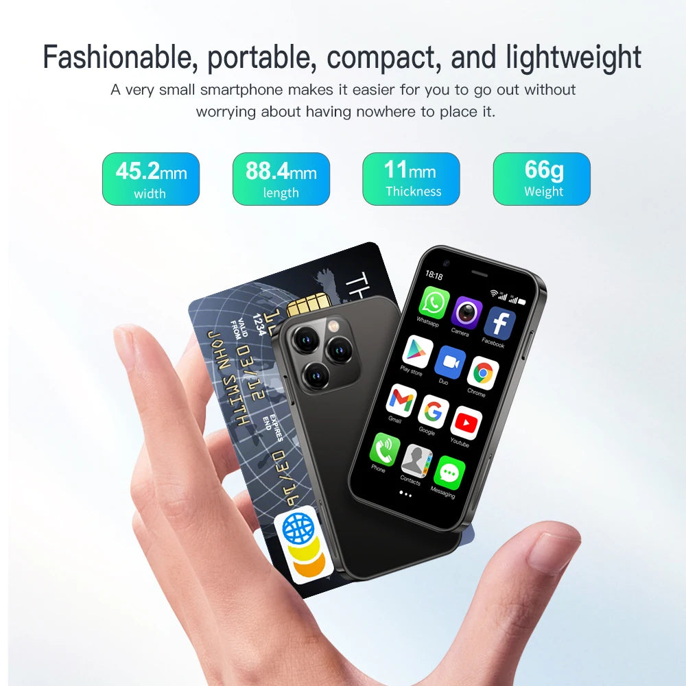 Mini 3.0-inch (7.6 cm) Android 3G WCDMA Smartphone, Dual SIM, WiFi Hotspot, Google Play Pocket Phone
