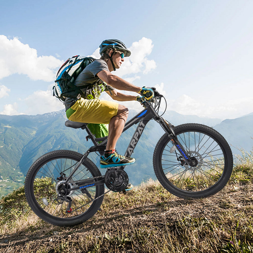 Dual Full-Suspension Mountain Bike 24/26/27.5-Inch (61/66/69.9 cm) 21-Speed Disc Brakes Unisex