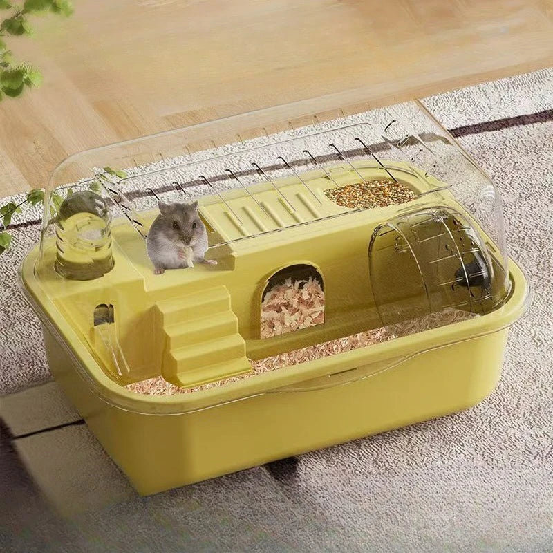 Large Chew-Proof Hamster Cage with Openable Top and Acrylic Panels – Solid Small Pet Habitat