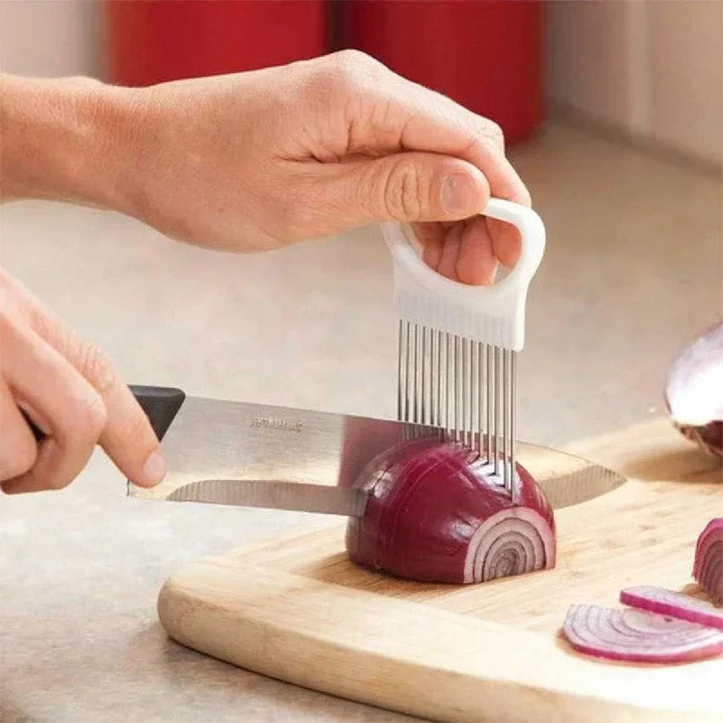 1-Pack Onion Holder Fork & Vegetable Slicer, Tomato Cutter Safe Cutting Tool for Kitchen