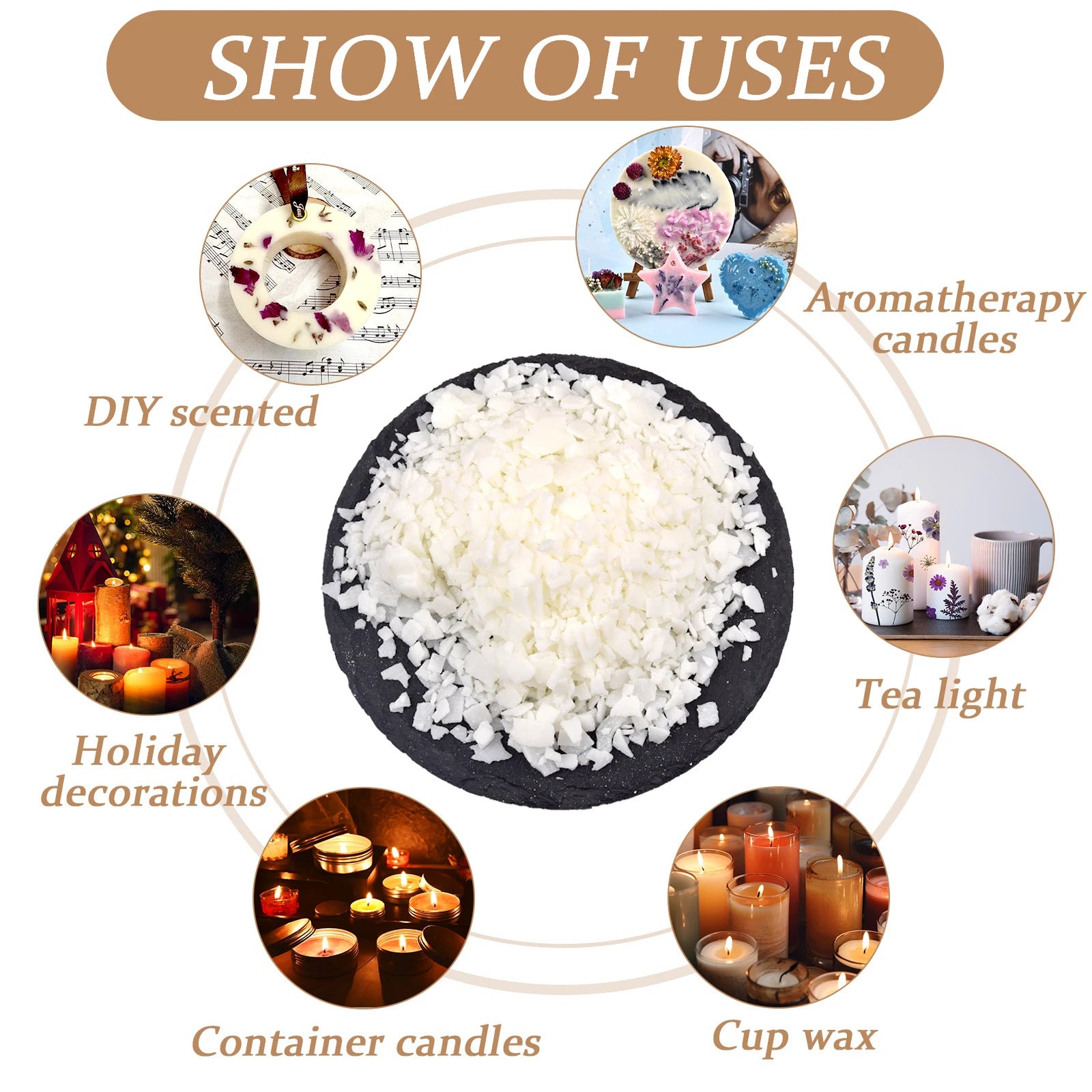 Additive-Free Natural Soy Wax Flakes for DIY Candle Making 50/100/250/500/1000 g