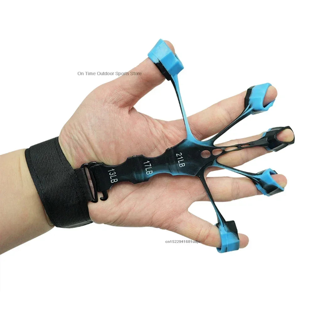 3-Level Silicone Hand & Finger Strengthener (13/17/21 lb) for Guitarists, Rehab, Arthritis Relief, Grip Training