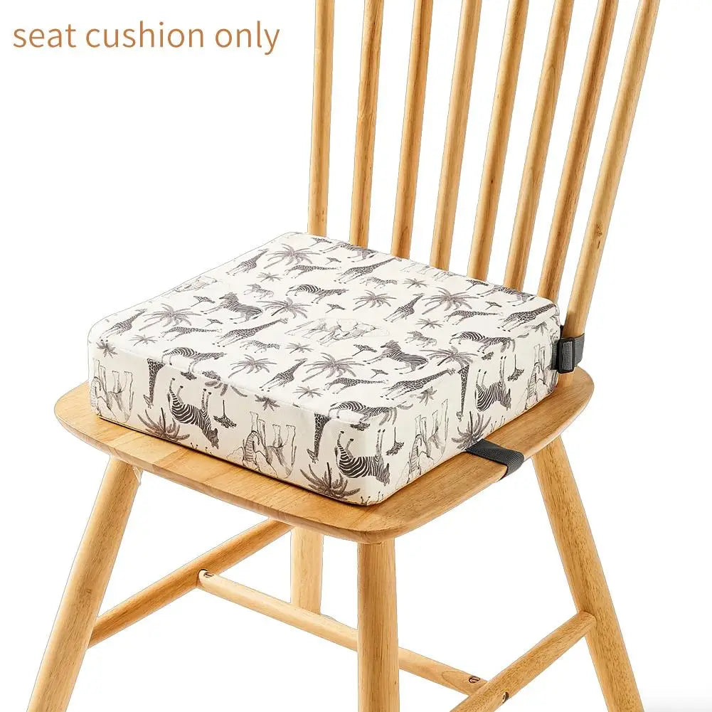 Portable Waterproof Booster Seat Cushion for Toddlers Height-Adjustable Non-Slip High Chair Pad Washable (12.6 x 12.6 x 3.15 in / 32 x 32 x 8 cm)