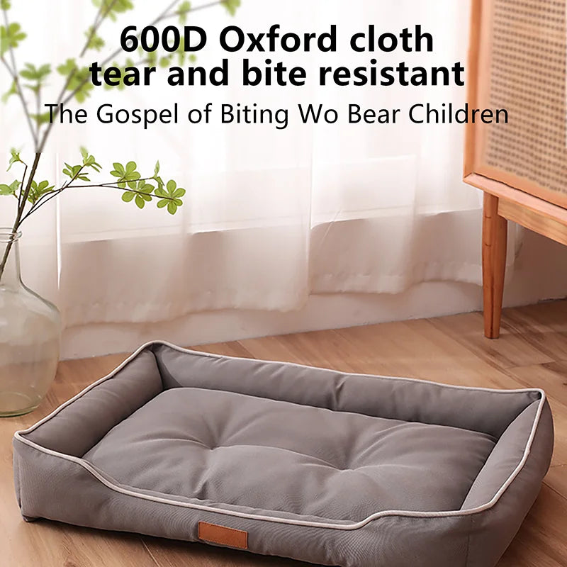 Waterproof 600D Oxford Dog Bed – Thick PP Cotton, Bite-Resistant Pet Mat for All Seasons