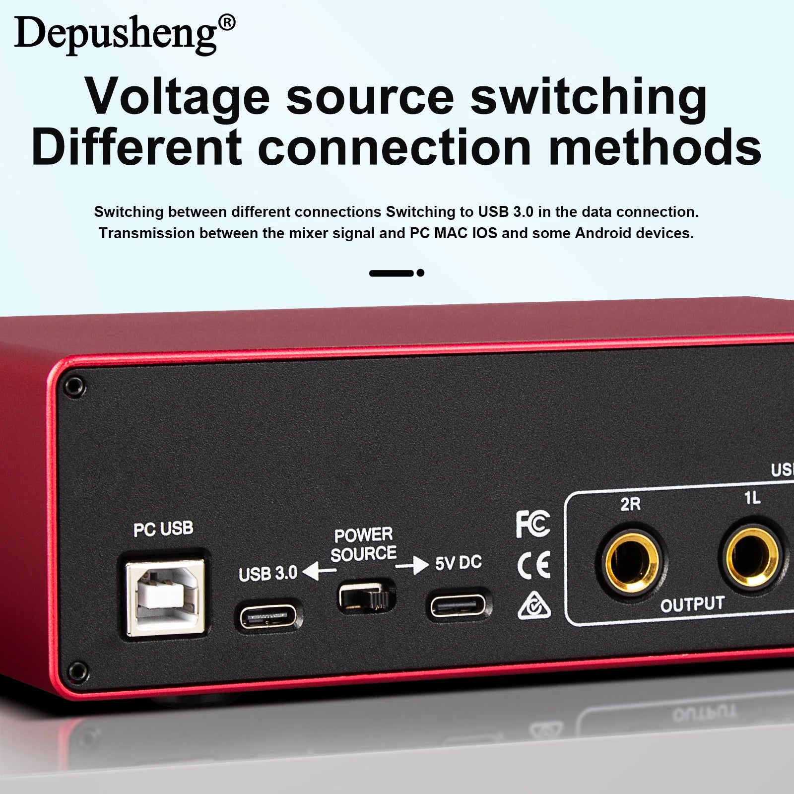 2-Channel USB Audio Interface with 48V Phantom Power for Live Streaming, Studio Recording & Podcasts