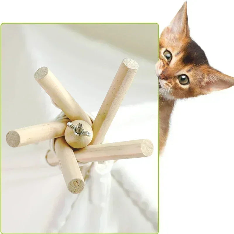 Pet Teepee Tent for Cats & Small Dogs - Portable Washable Indoor Pet Bed with Removable Cushion & Chalkboard (S ≤11 lb/5 kg, M ≤22 lb/10 kg, L ≤33 lb/15 kg)