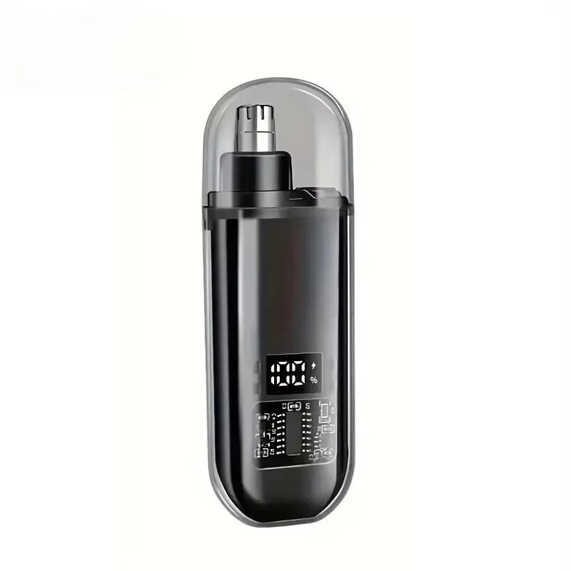 Rechargeable Nose Hair Trimmer – Portable Electric Nose & Ear Hair Remover for Men with USB-C, LED Display, IPX7 Waterproof