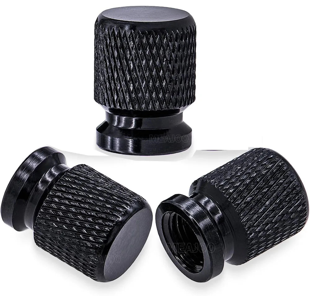 Aluminum Tire Valve Stem Caps 16 x 12mm (0.63 x 0.47 in) Universal 8mm Thread - Metal Valve Caps for Car Bike SUV Truck