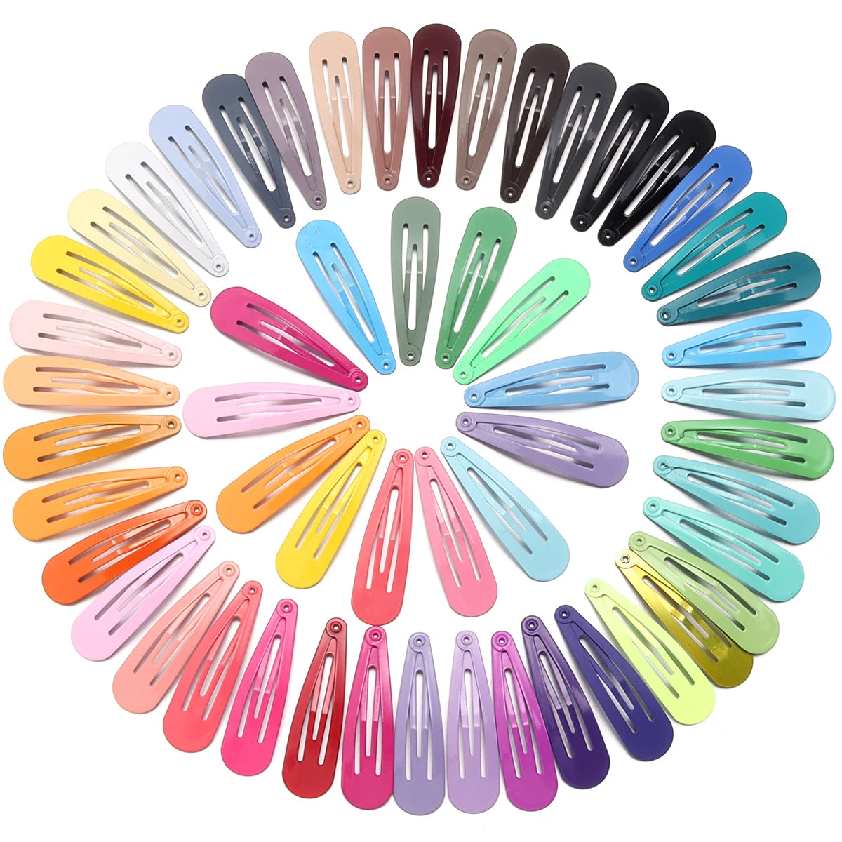 50-Pack Metal Candy Color BB Hair Clips – Waterdrop Hairpins for Kids, Girls & Women | Y2K