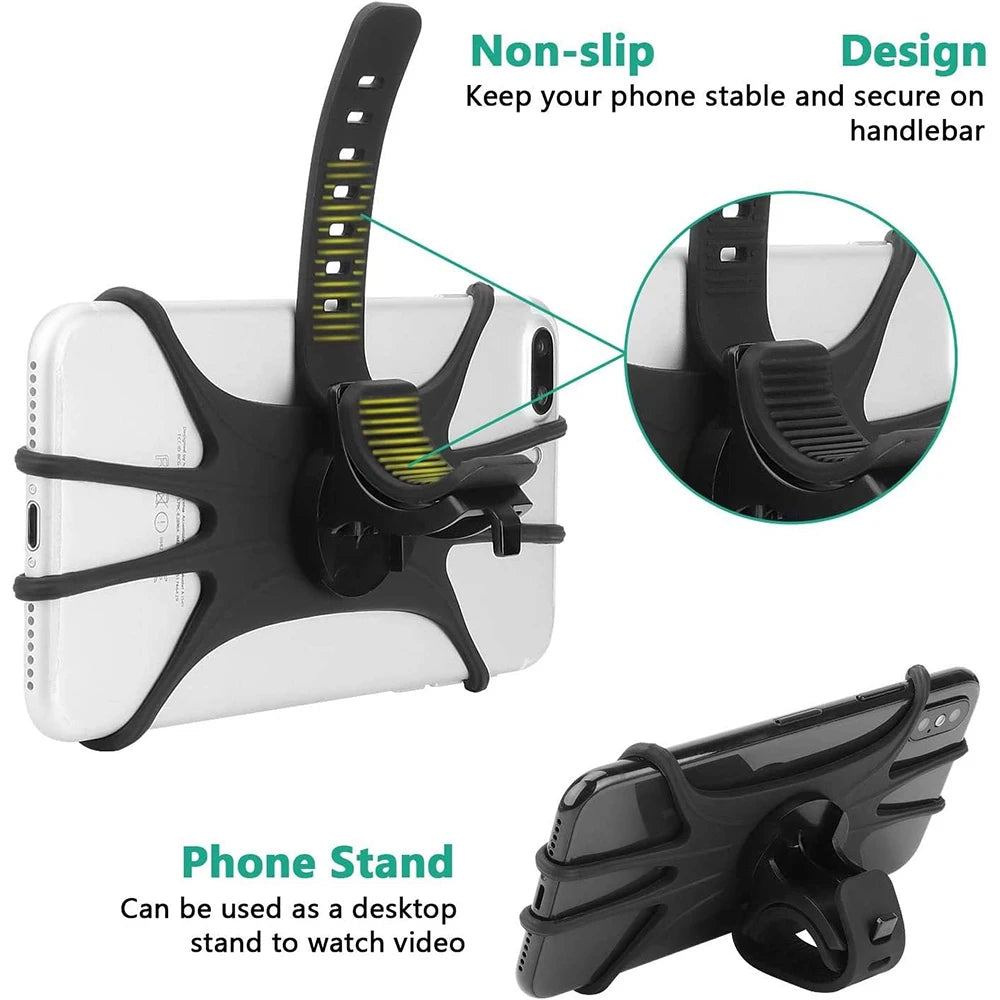 Universal Bike & Motorcycle Phone Mount — Adjustable Bicycle Phone Holder (17.2 x 6.2 cm / 6.77 x 2.44 in)