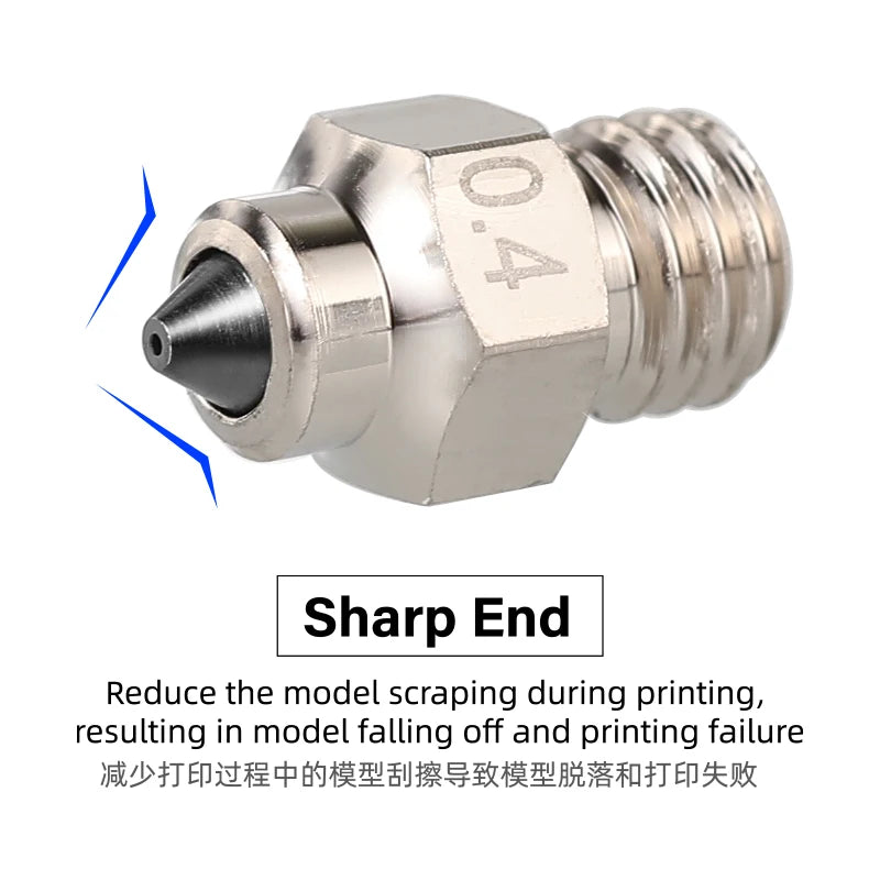DLC Hardened Steel Tip Copper Bimetal Nozzle – Wear-Resistant High-Conductivity 3D Printer Nozzle for V6 Volcano MK8 Neptune4 K1 Hotends