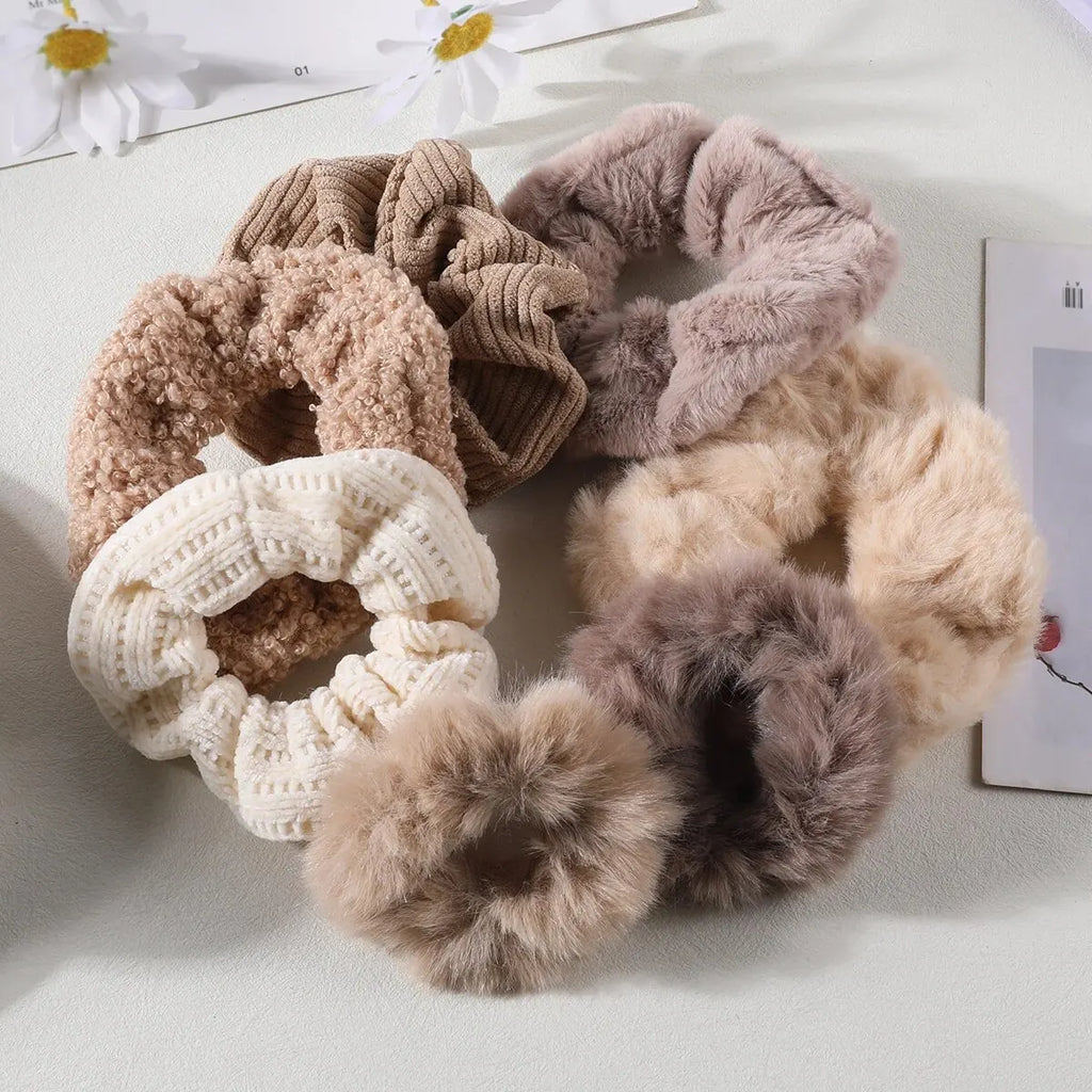 Plush Cotton-Blend Scrunchies Set 7 or 21 Pack - Elastic Hair Ties & Ponytail Holders for Women & Girls