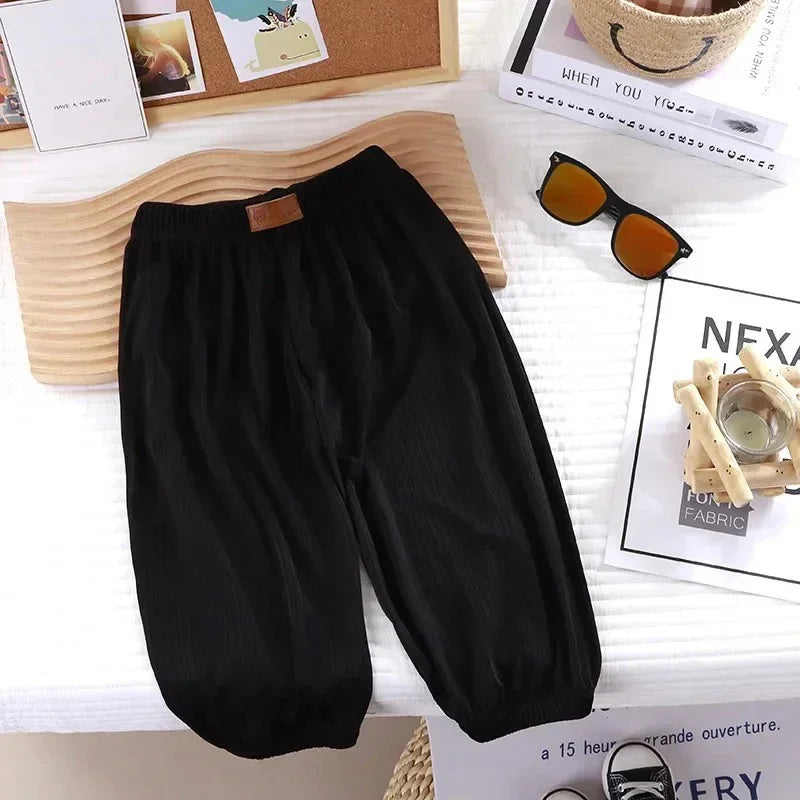 Summer Breathable Mosquito-Repellent Candy Color Baby & Kids Pants with Elastic Waist