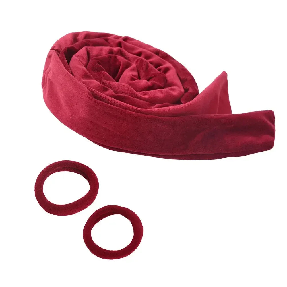 Heatless Curling Headband Soft Velvet No-Heat Hair Rollers Overnight Sleep-In Curling Rod with Hair Ties