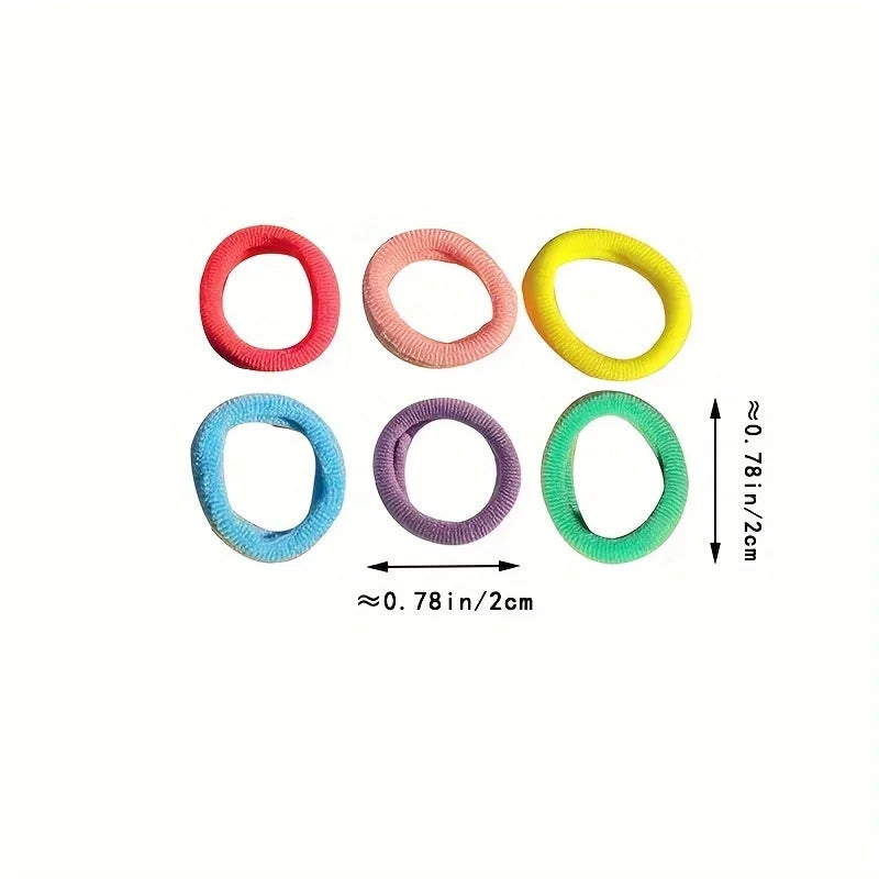 100-Pack Colorful Elastic Hair Loops Ponytail Holders – Nylon Hair Ties for Women & Girls Daily Wear