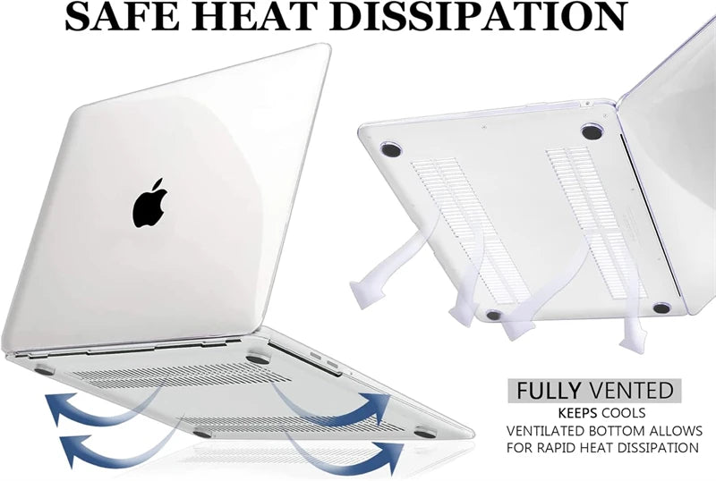 Crystal Clear Hard Laptop Case – Fits MacBook Air 13.6 in (34.5 cm), Air 15 in (38.1 cm), MacBook Pro 13.3/14/16 in (33.8/35.6/40.6 cm)