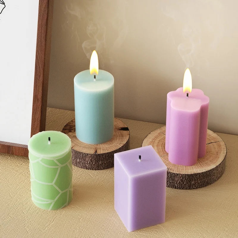 3D Geometric Silicone Cylinder Candle & Soap Mold for DIY Aromatherapy Home Decor