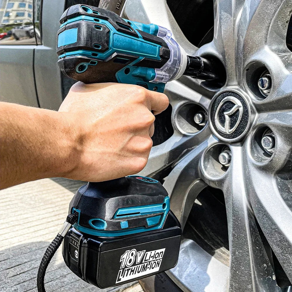 1/2-Inch (12.7mm) Brushless Cordless Impact Wrench 2-in-1 | 520 N·m Torque, LED Work Light, Universal 18–21V Battery Compatible