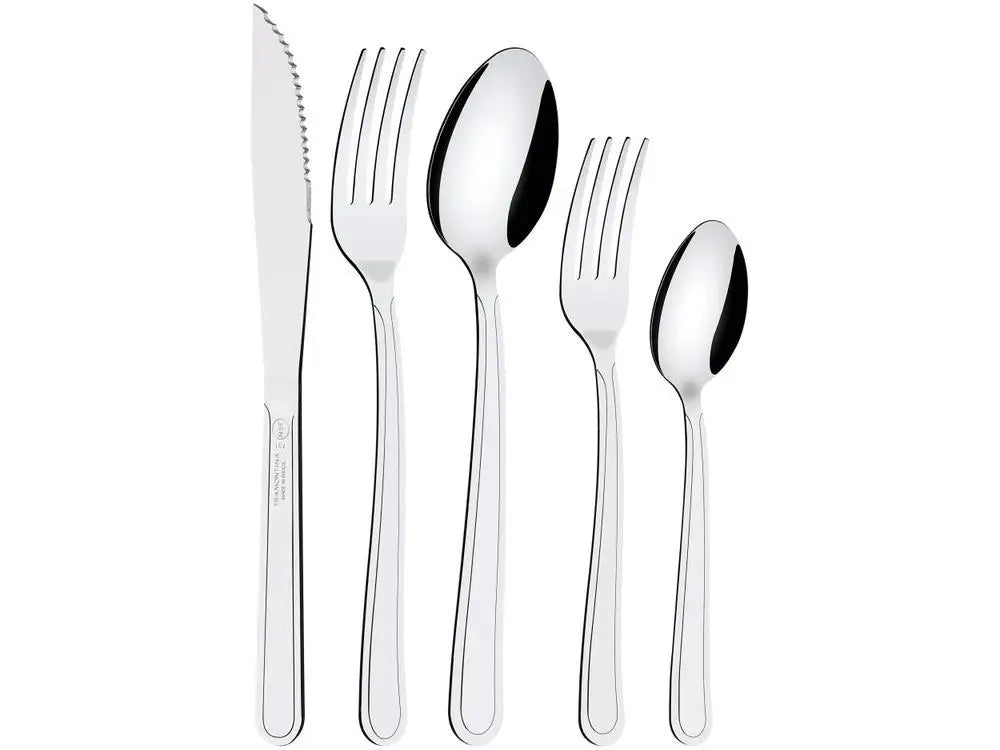 20-Piece Stainless Steel Cutlery Set – Silver Flatware for Table, BBQ, Tea & Dessert (Dishwasher Safe)