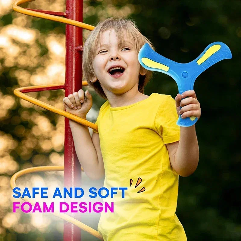 Soft Foam Three-Leaf Boomerang Flying Disc for Kids & Adults, Beginner-Friendly Outdoor Throwing Toy