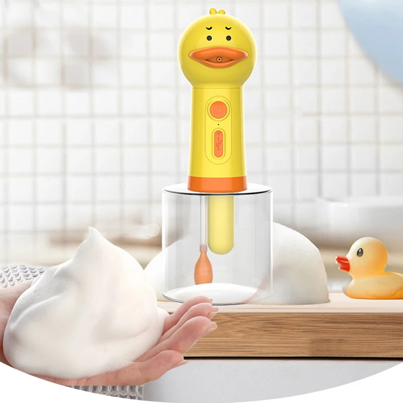 Yellow Duck Pet Foam Soap Dispenser – USB Rechargeable Automatic Foaming Dog Bath Sprayer
