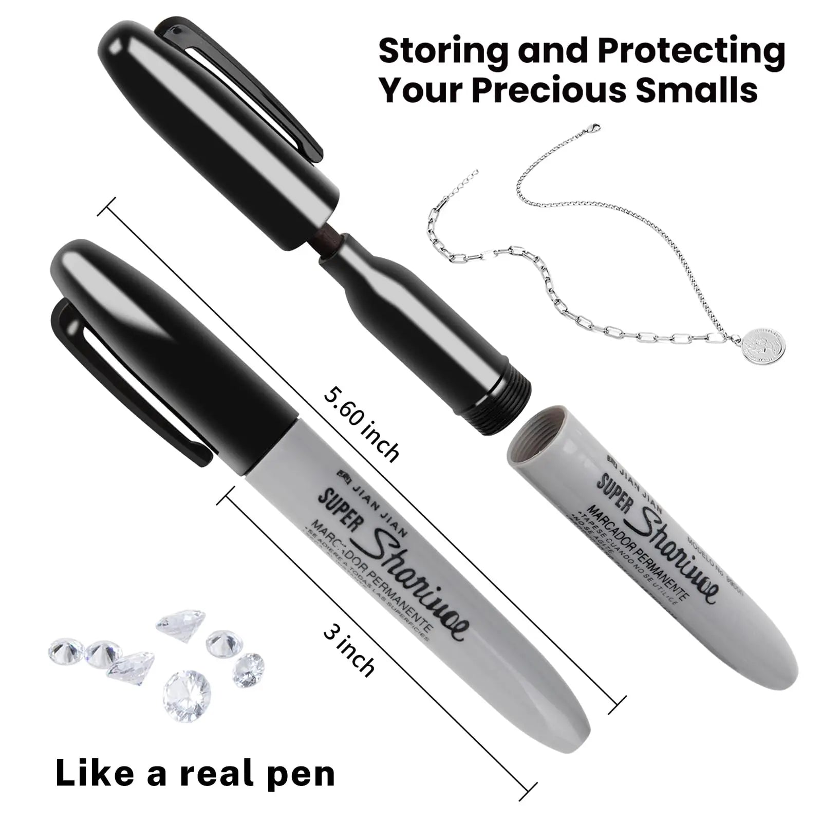 Hidden Diversion Marker Pen - Discreet Secret Stash for Cash, Jewelry & Small Valuables | Gift for Home & Dorm