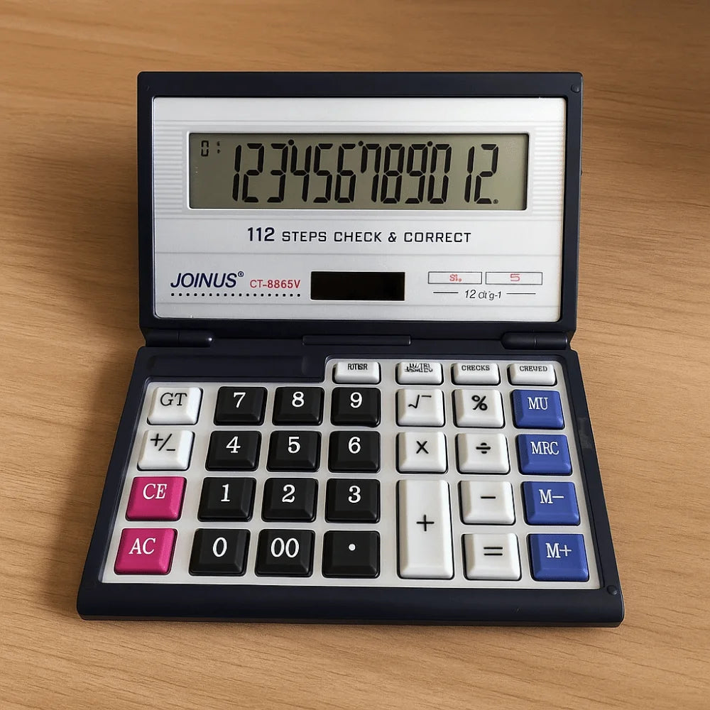 Foldable Flip Solar Calculator 12-Digit Large Screen Portable Financial Office Calculator