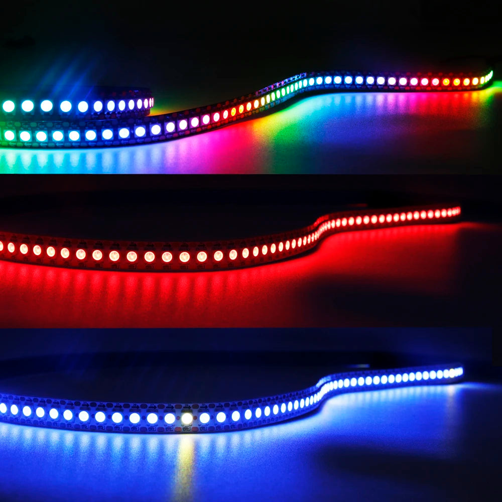 5V Addressable RGB LED Strip Light - 30/60/74/96/144 LEDs per Meter, 5050 SMD, IP30/IP65/IP67