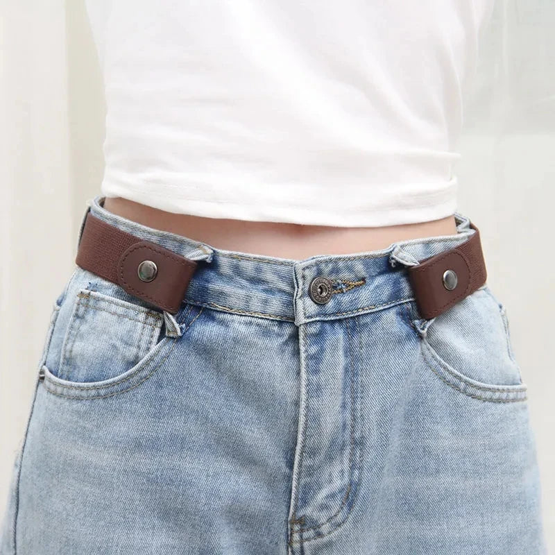Elastic Woven Invisible Seamless Adjustable Jeans Belt – Unisex Casual Waistband