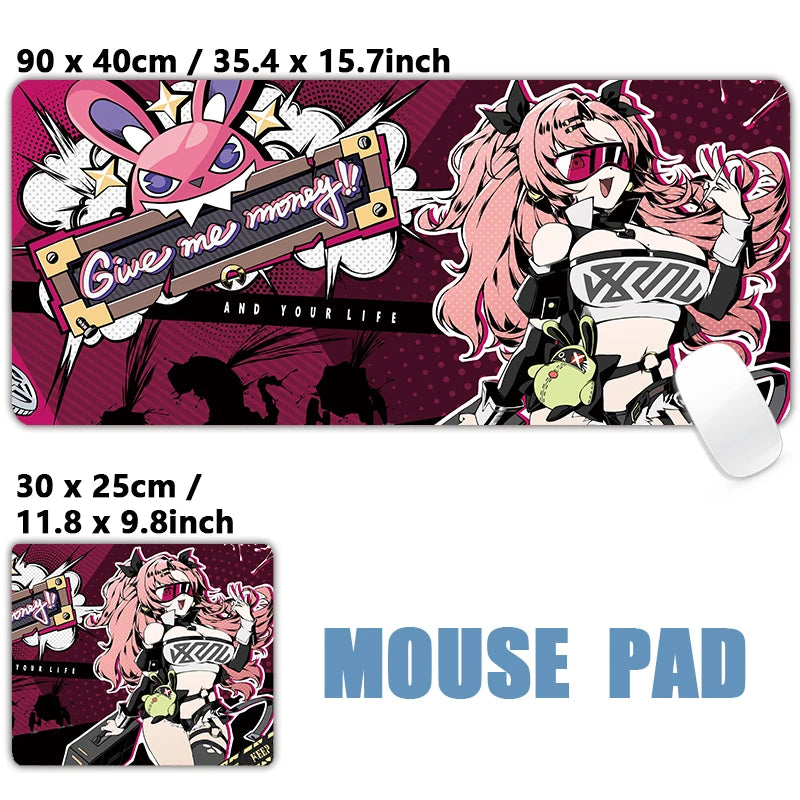 XXL Anime Gaming Mouse Pad – Hoshimi Miyabi & Evelyn Ellen Desk Mat, Large Keyboard Mousepad with Non-Slip Silicone Base