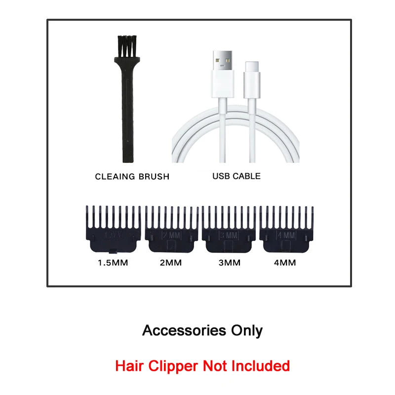 Precision Carving Hair Clipper – Professional Rechargeable Metal Cordless Cordless Trimmer for Men