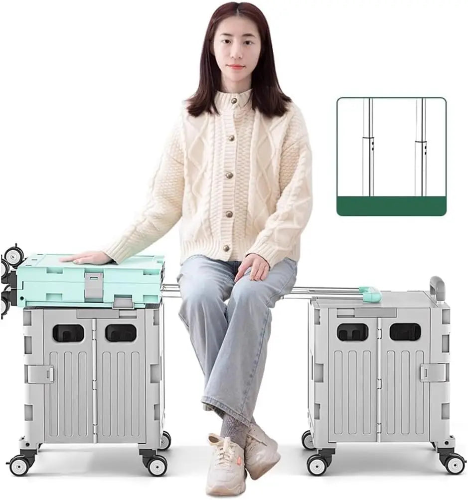 Multifunctional Folding Camping Trolley - Large Capacity Portable Outdoor Storage Cart