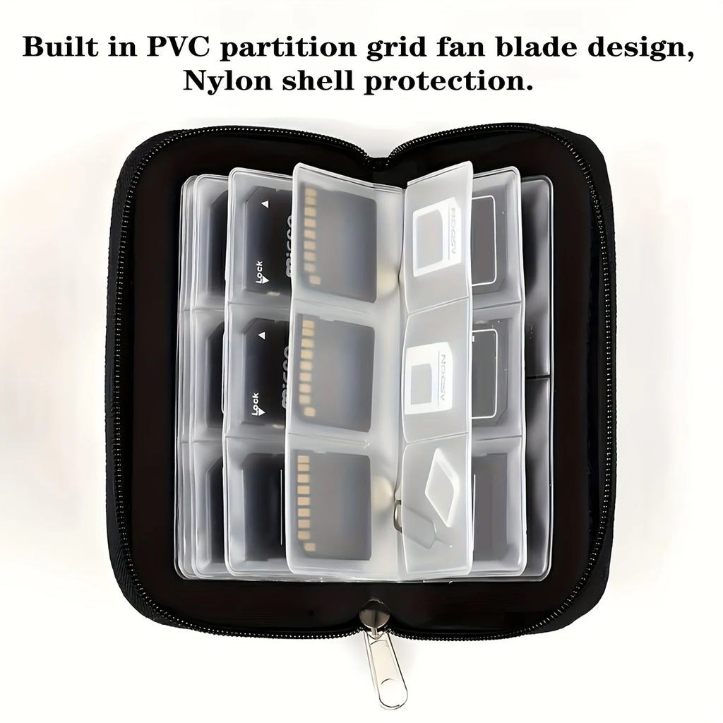 22-Slot Memory Card Organizer Case for SD MicroSD CF SDHC MS & Game Cards