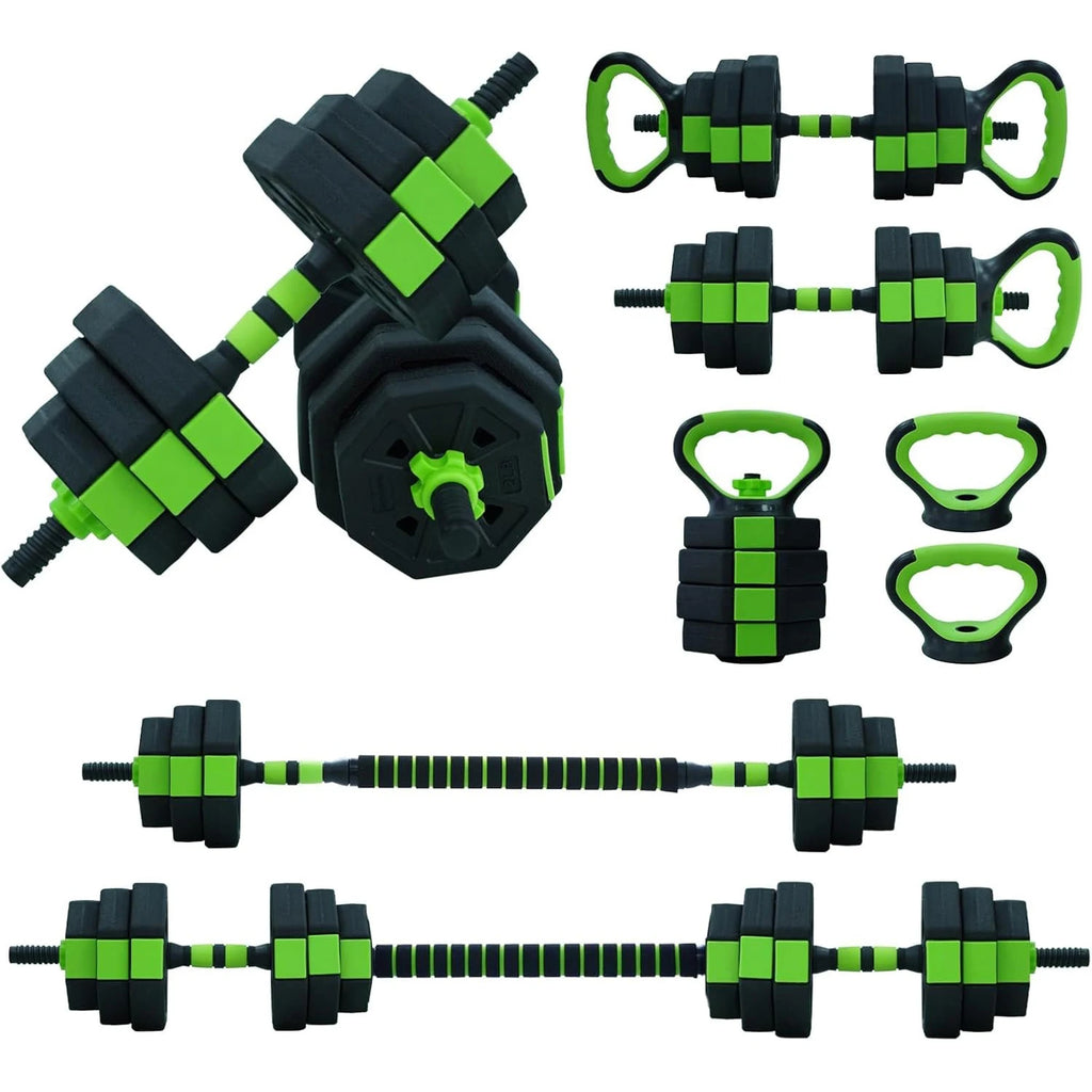4-in-1 Adjustable Dumbbell Kettlebell Set – 66 lb (30 kg) or 88 lb (40 kg) Convertible Dumbbells to Barbell with Push-Up Handles for Home Gym