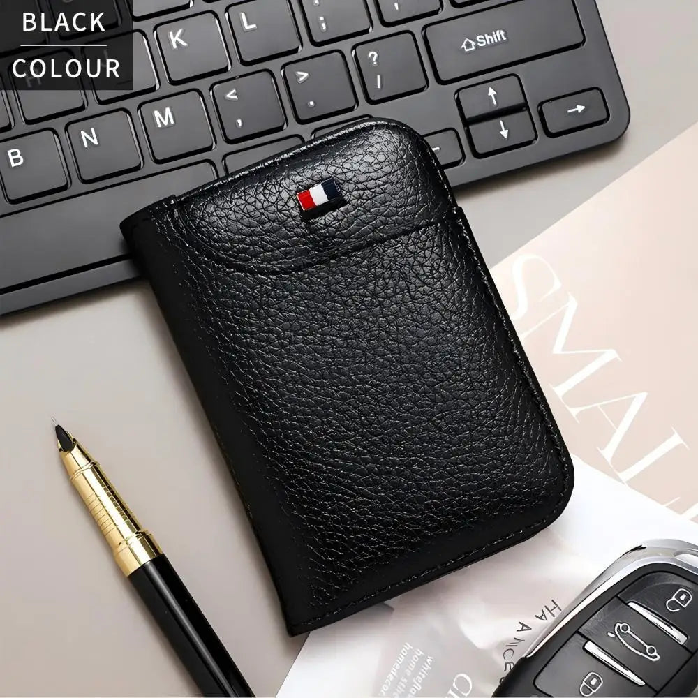 Slim PU Leather 9-Slot Card Holder Wallet - Mini Thin Credit Card Wallet for Men & Women