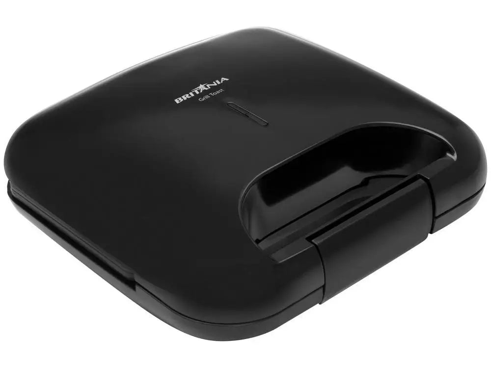 2-Slice Electric Sandwich Maker & Grill, Non-Stick Corrugated Plates, 750W 110V, Compact Black