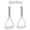 Handheld Stainless Steel Potato Masher & Vegetable Ricer - Durable Kitchen Food Crusher
