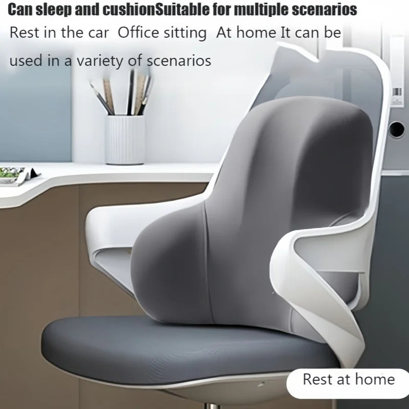 Memory Foam Lumbar Support Pillow for Car, Office and Gaming Chairs - Postpartum Waist Pain Relief Back Cushion