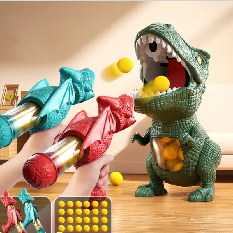 Tyrannosaurus Rex Dinosaur Soft Bullet Blaster - Interactive Parent-Child Puzzle Toy for Kids Ages 3-6